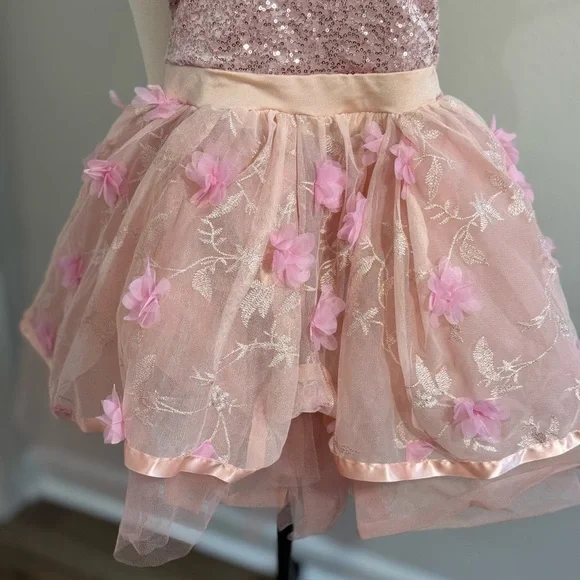 Weissman Pink and Cream Formal Kids Dress - Picture 6 of 12